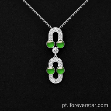 Conjuntos de jadeite de moda jadeita verde puro puro